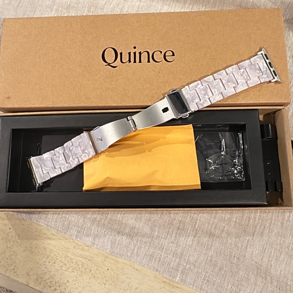 Quince Silver and White Women’s Watch Band